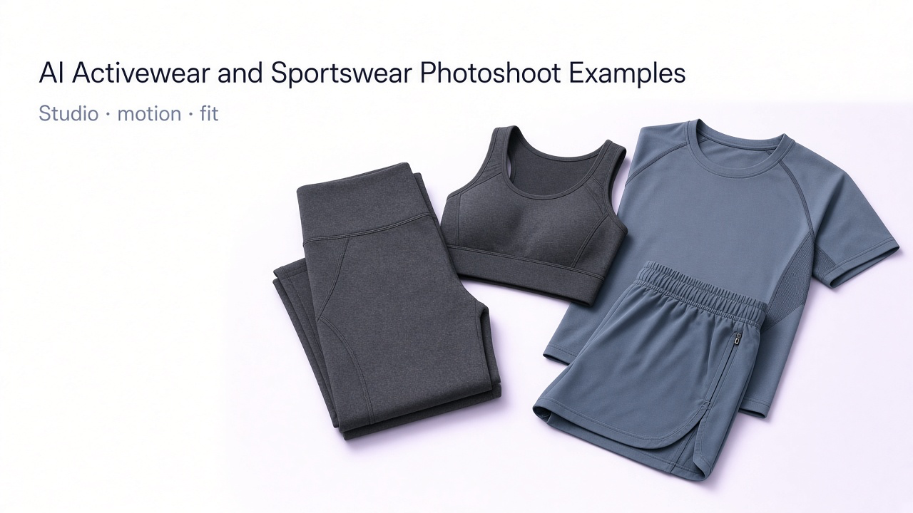 Premium yoga activewear studio portrait and mens running apparel outdoor action shot