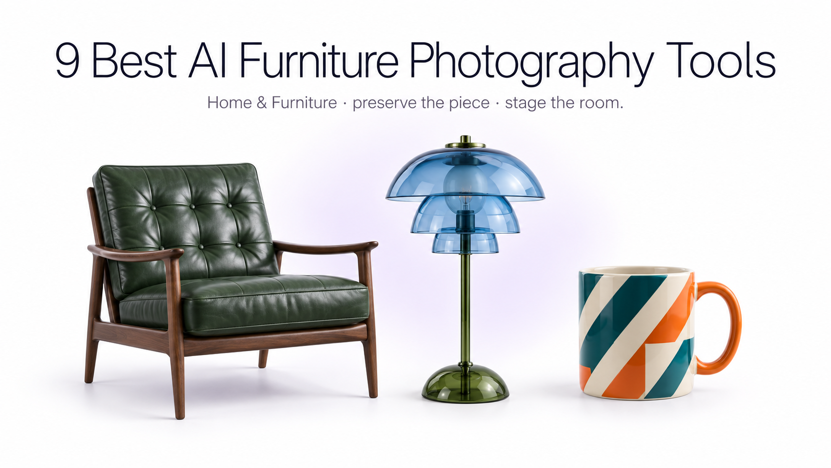 Furniture products transformed into realistic studio and interior photos using AI
