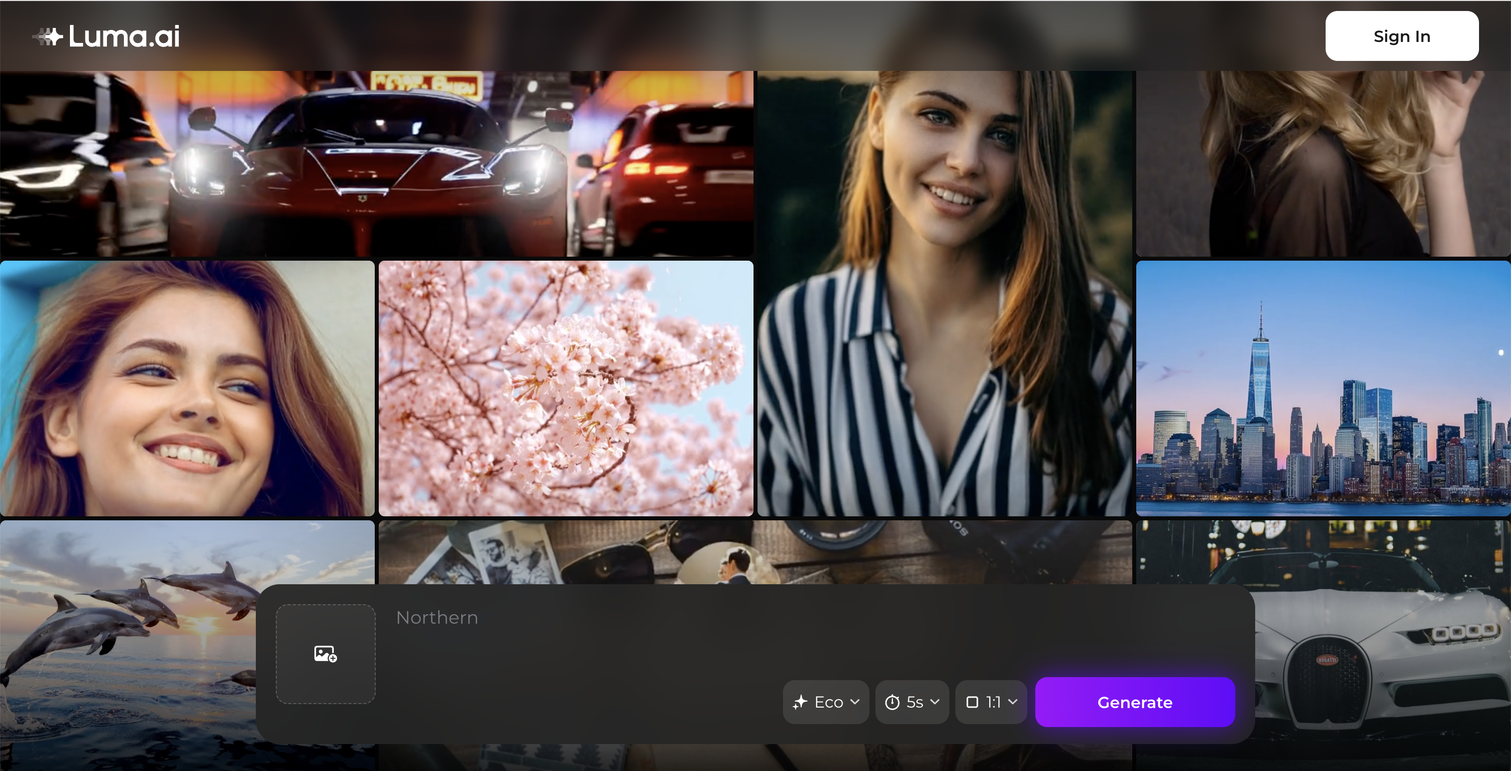 Luma AI generative video tools for realistic cinematic product motion and showcases