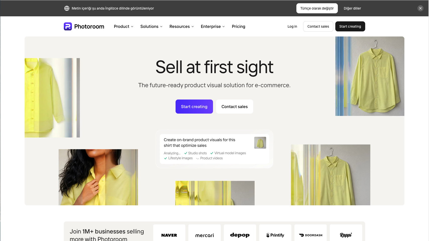 Photoroom Edit with AI transforming an uploaded product photo with prompts and additional reference images