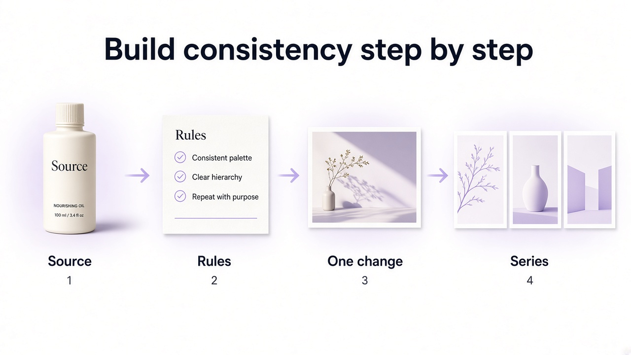 Workflow from master reference to one variable change to series review