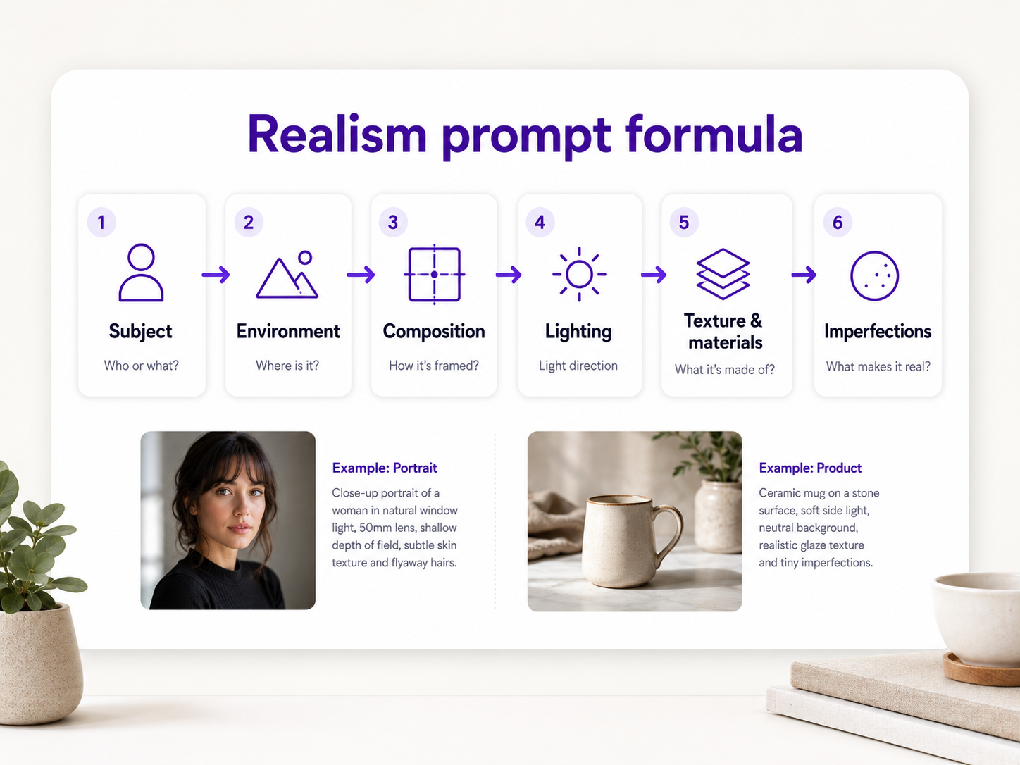 Prompt formula for making AI-generated images look more realistic