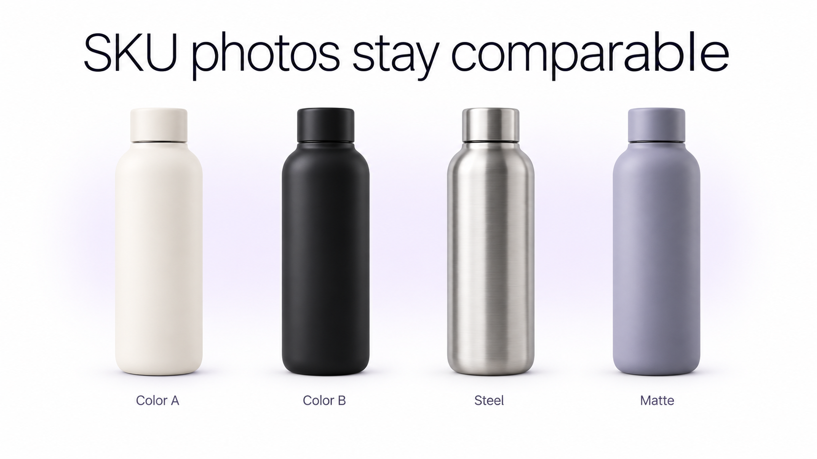 Photos SKU Alibaba.com du même produit dans différentes finitions, prises sous le même angle et à la même échelle.