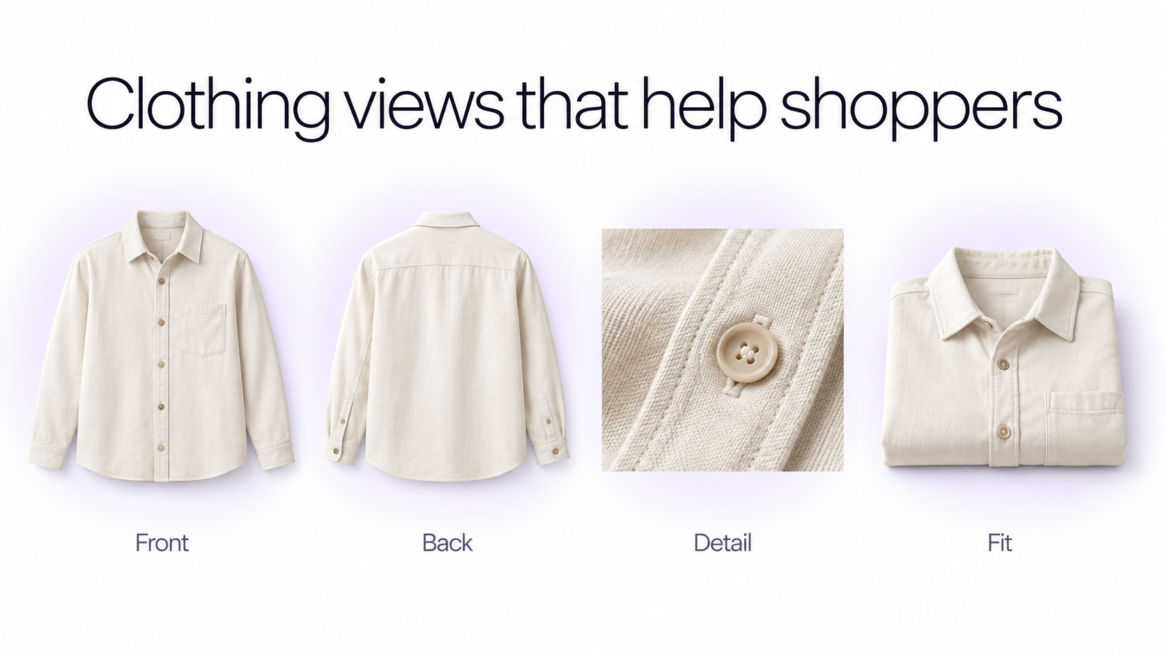Kleidungsfotos, die Vorder-, Rück-, Detail- und Passformansichten für ein Trendyol Modeangebot zeigen