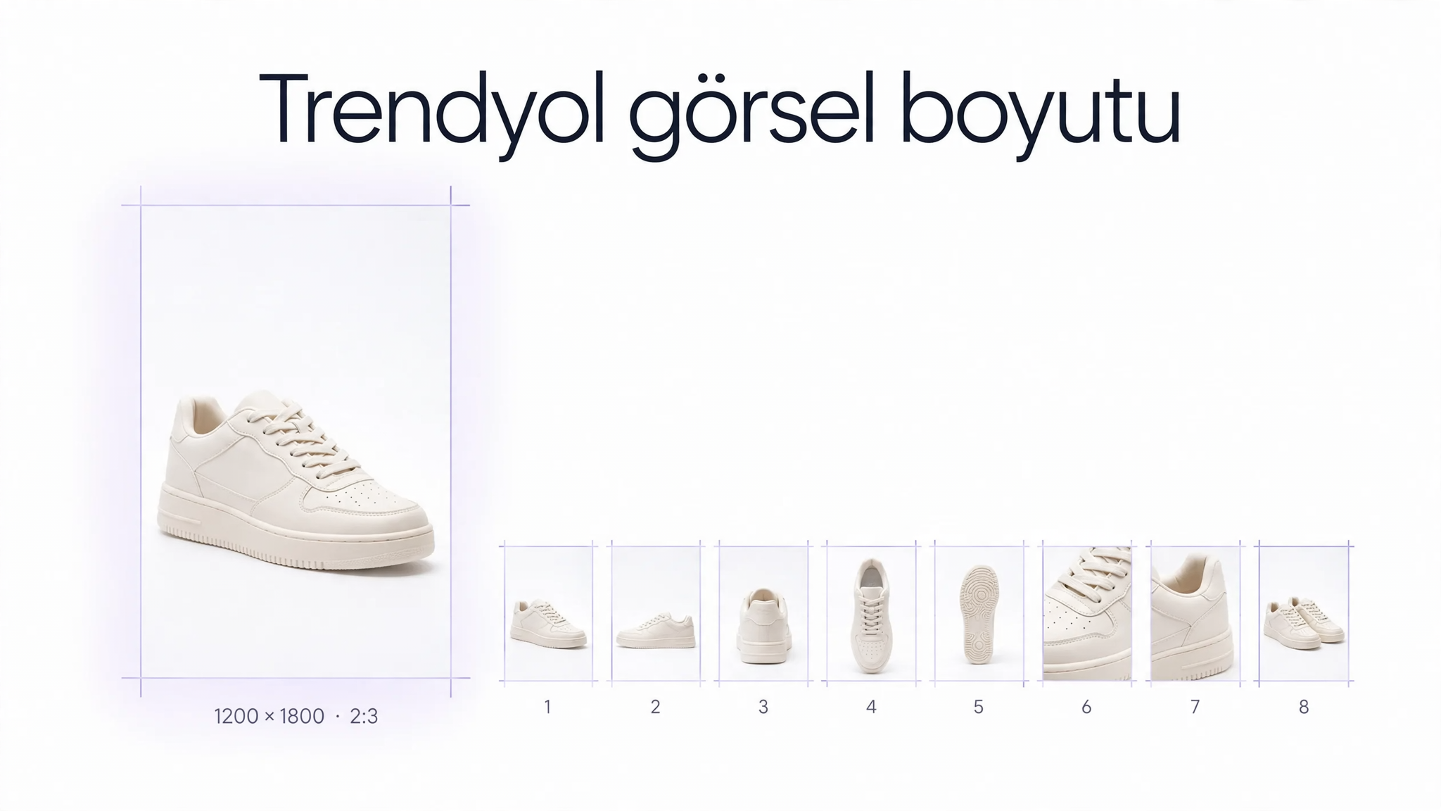 Trendyol ürün görseli için 1200 × 1800 piksel ve 2:3 dikey kırpma