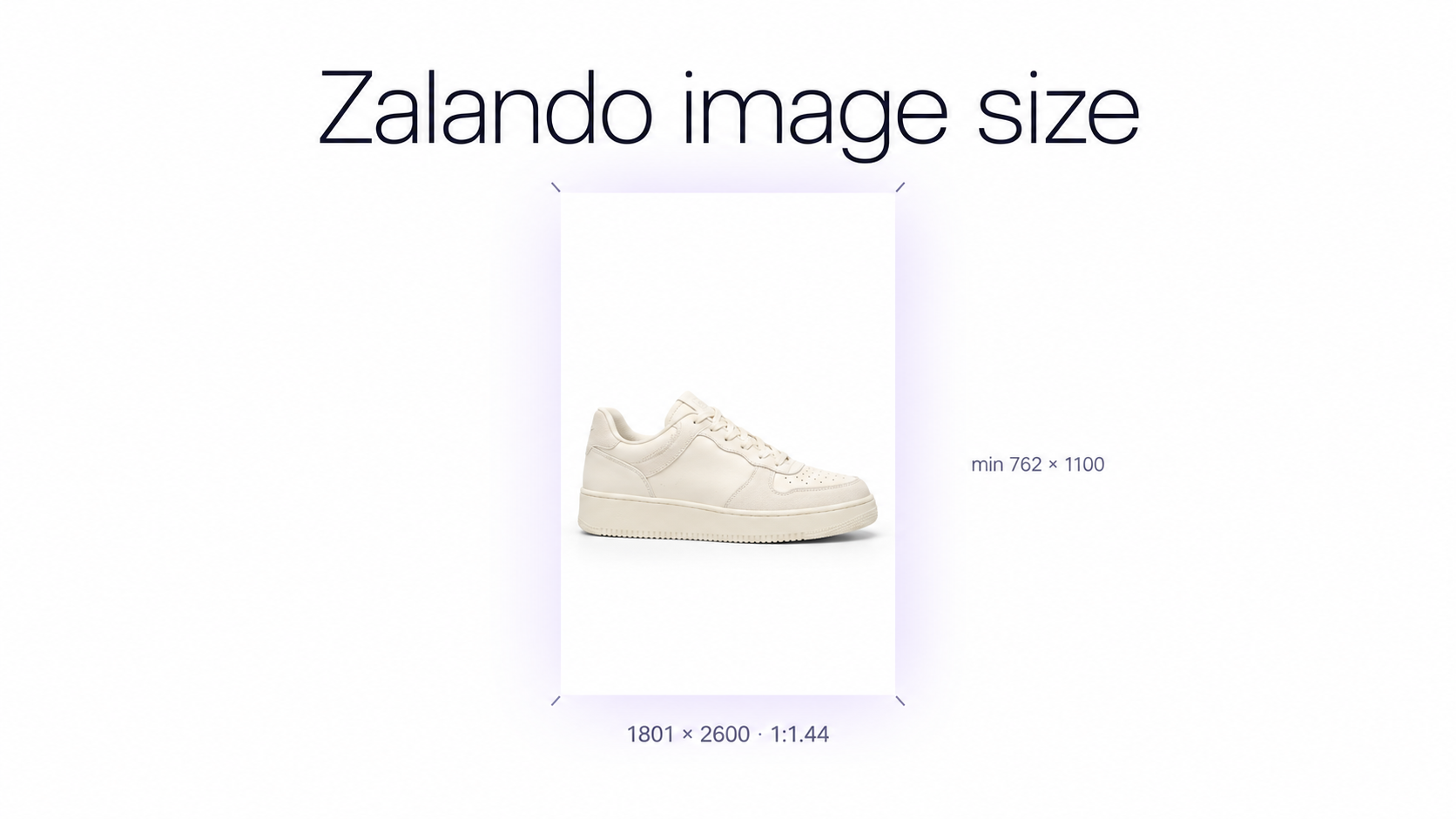 Formato de imagen de retrato de Zalando de 1801 por 2600 píxeles con una relación de aspecto de 1:1.44