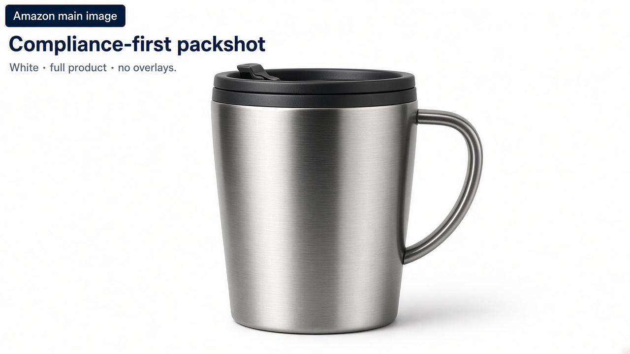 Amazon-style pure white packshot of a premium leather tote filling most of the frame with no props or text