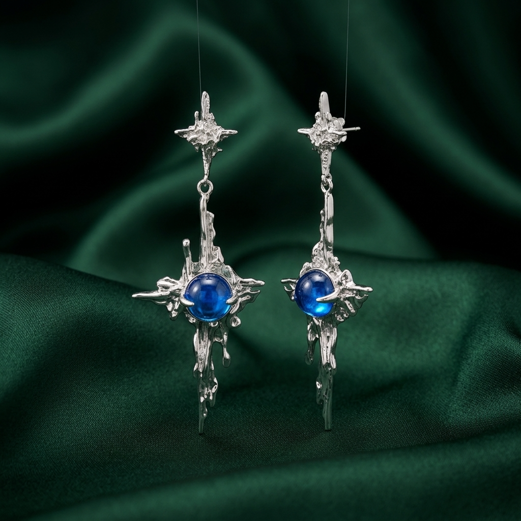 Professional AI product photography example of jewelry on a studio set